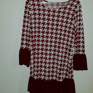 Houndstooth 3/4 sleeve tunic